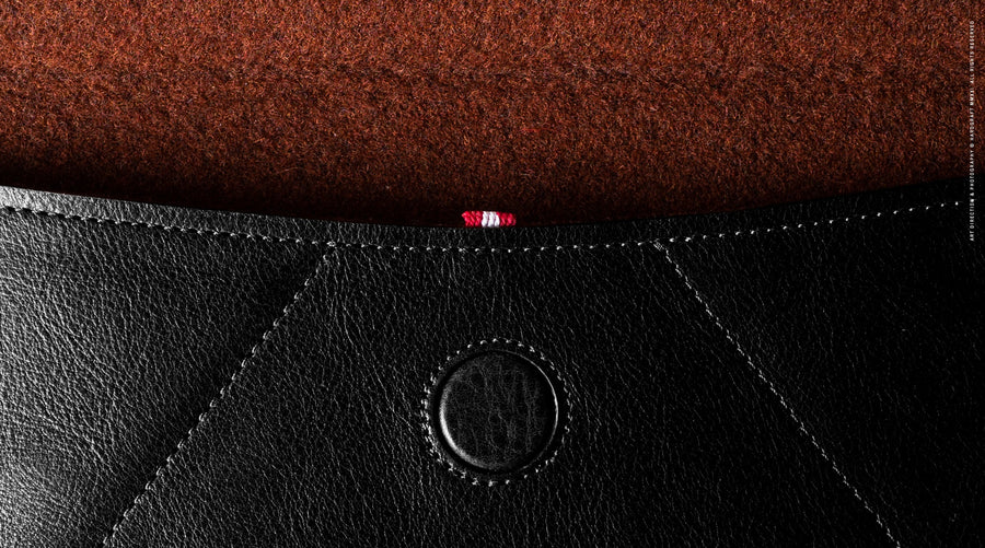 Leather Envelope Medium . Coal