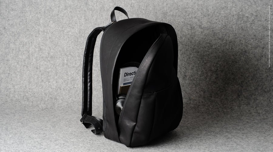 Well-Rounded Backpack . Black Coated