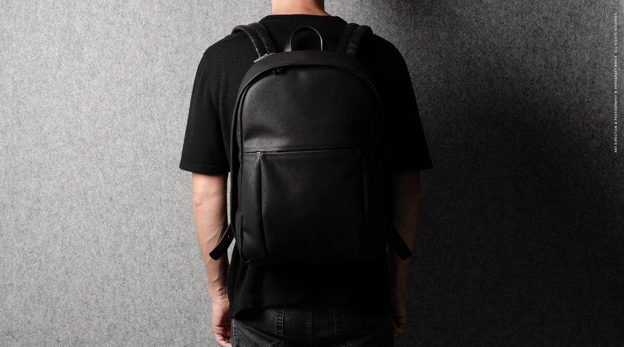 Well-Rounded Backpack . Black Coated