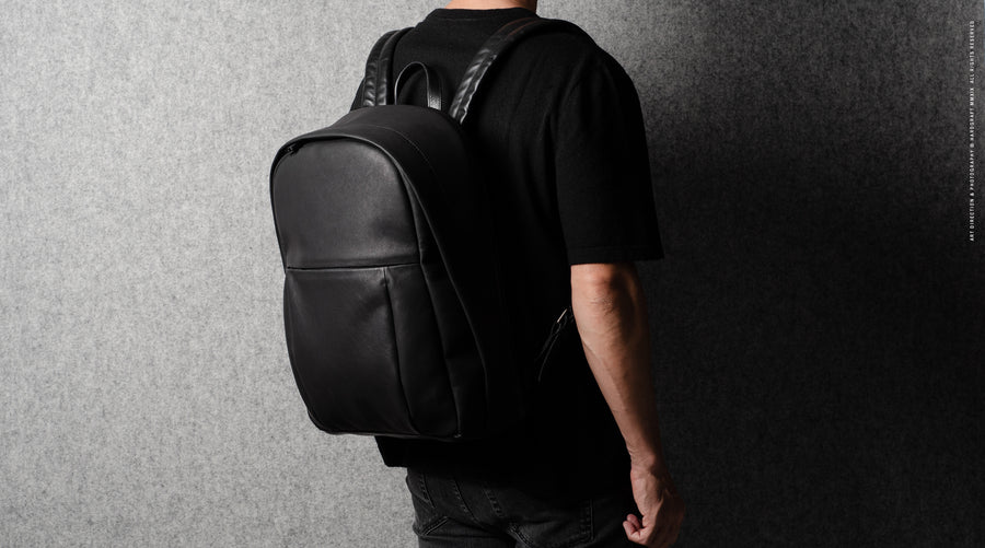 Well-Rounded Backpack . Black Coated