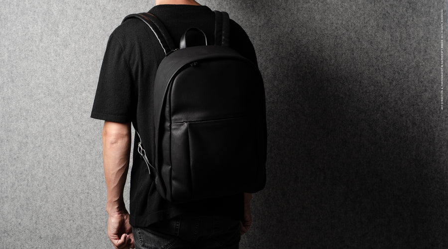 Well-Rounded Backpack . Black Coated