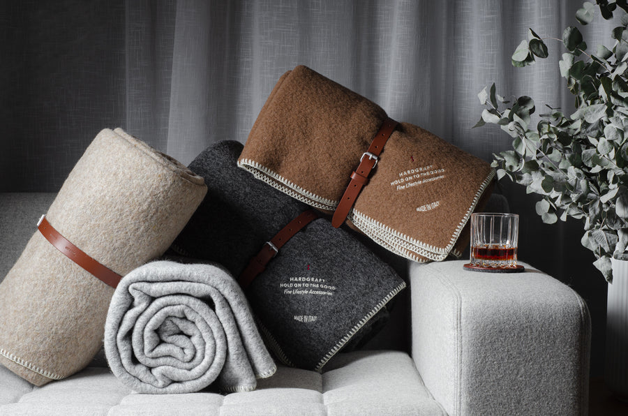 Wool Blanket . Light Grey