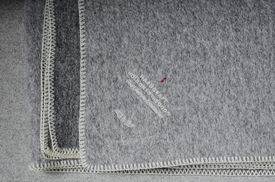 Wool Blanket . Light Grey