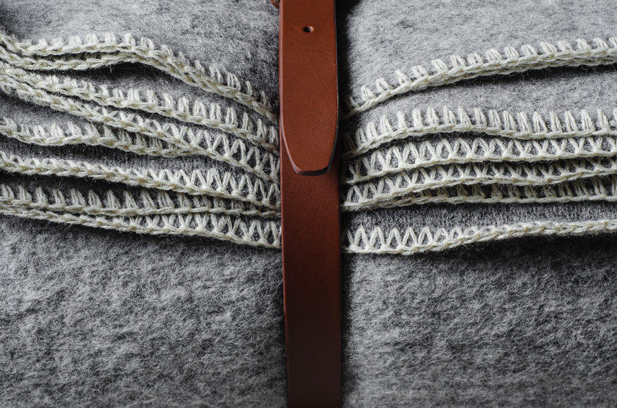 Wool Blanket . Light Grey