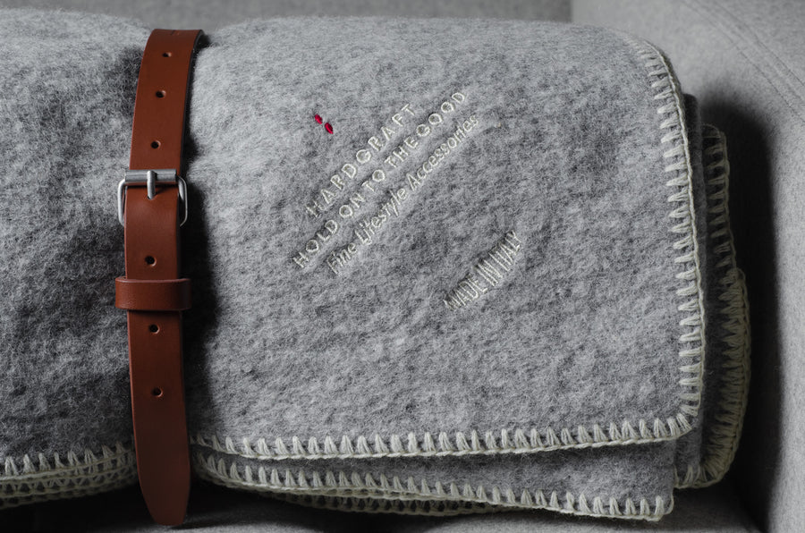 Wool Blanket . Light Grey