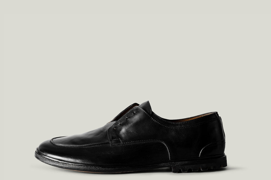 Casual derby shoes black leather