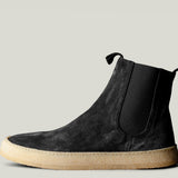 Chelsea Sneaker Boots . Off Black Suede