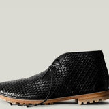 Chukka Boots black woven leather