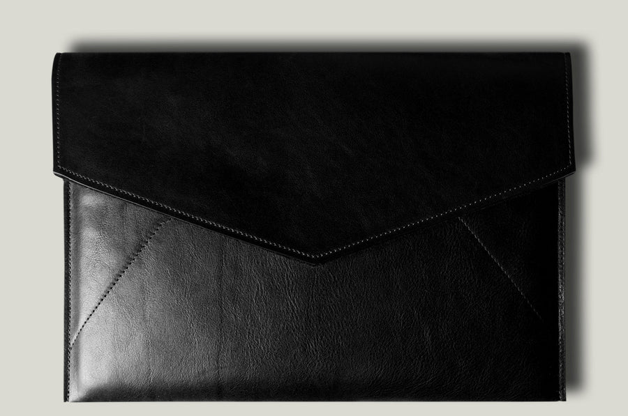 Leather Envelope Medium . Coal