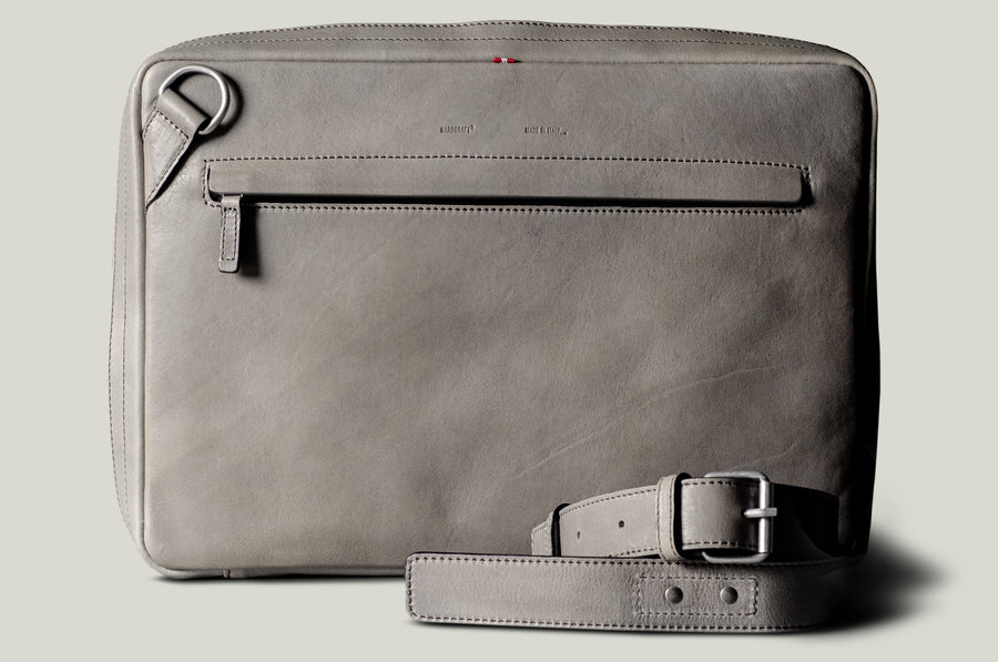 Front to Back Briefcase . Off Grey