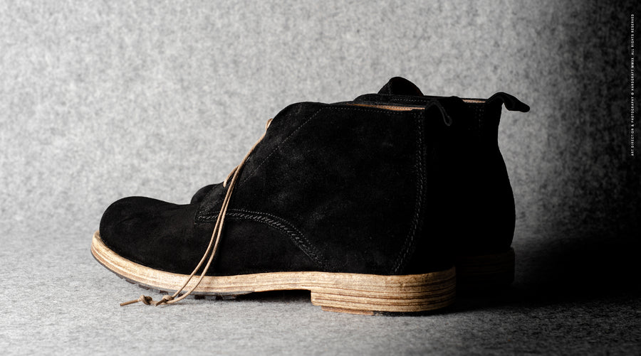 Rugged Boots . Weather-proof Black Suede