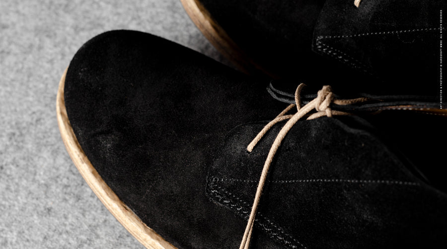 Rugged Boots . Weather-proof Black Suede