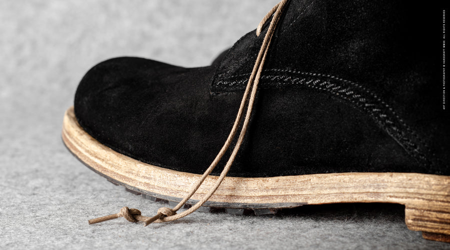 Rugged Boots . Weather-proof Black Suede