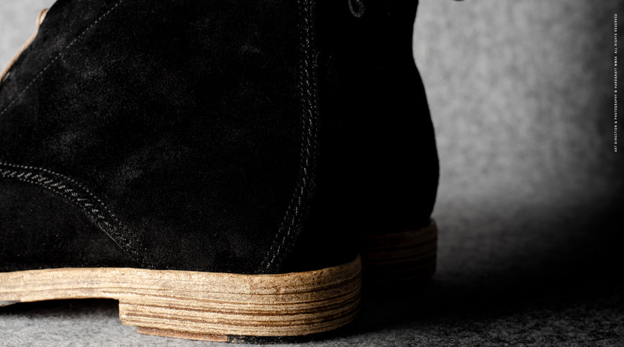 Rugged Boots . Weather-proof Black Suede