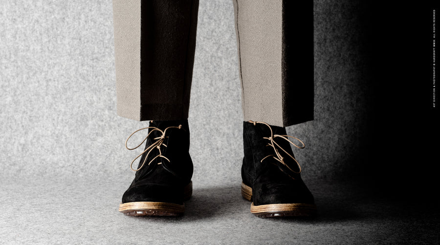 Rugged Boots . Weather-proof Black Suede