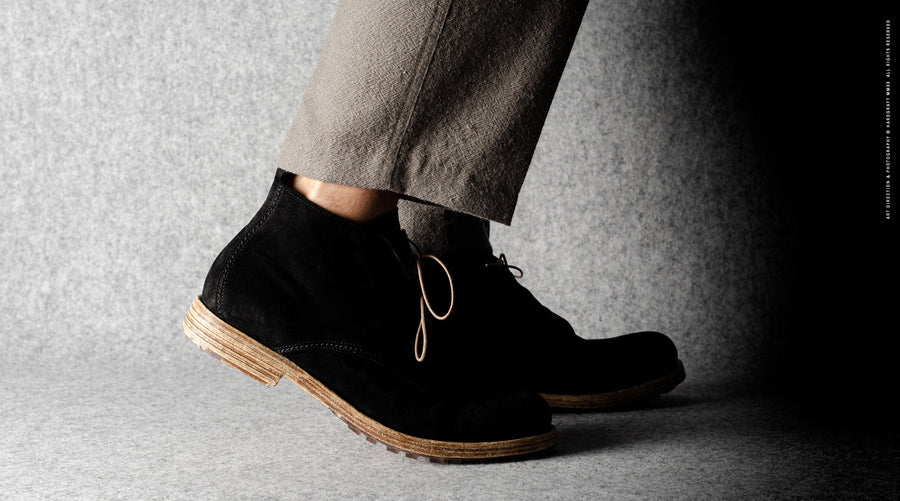 Rugged Boots . Weather-proof Black Suede