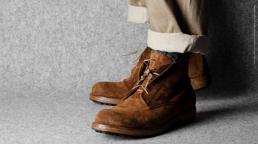 Bottes robustes en daim marron