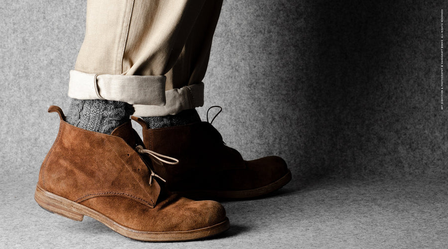 Bottes robustes en daim marron