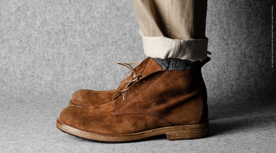 Rugged Boots . Chestnut Suede