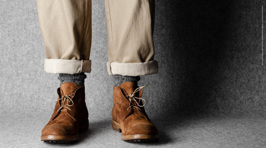 Bottes robustes en daim marron