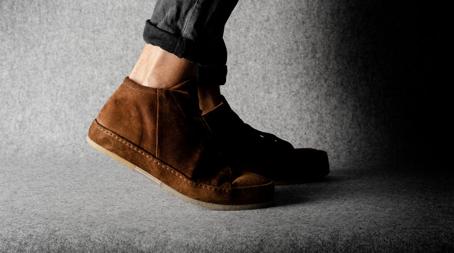 Straight Sided Mid-Top . Chestnut Suede
