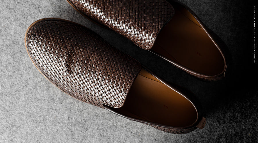 Venetian Loafer . Chestnut Woven