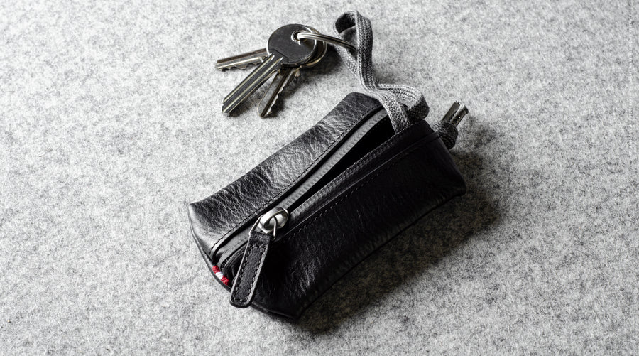 Zip Key Pouch . Coal