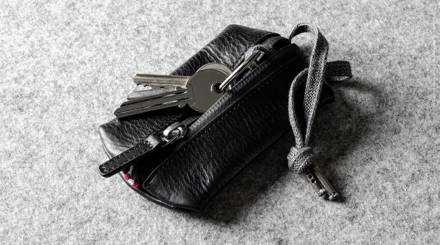 Zip Key Pouch . Coal